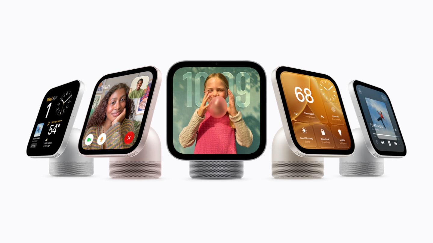 Cinco Unidades De Apple Homeview En Sus Distintos Colores Sobre Fondo Blanco