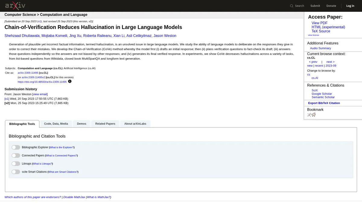 Alucinaciones De La Ia Alucinaciones De La Ia: Paper Chain-Of-Verification De Meta Ai En Arxiv