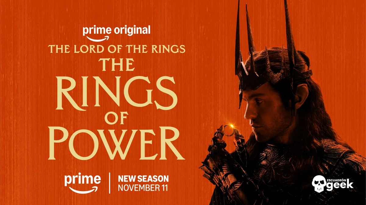 Anillos de Poder temporada 3, póster oficial de Prime Video con Sauron y el Anillo Único