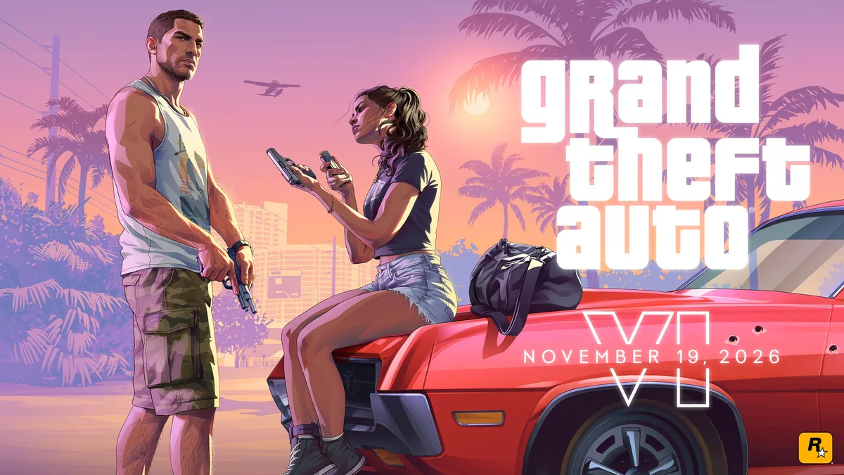 Gta 6: Arte Oficial De Jason Y Lucia Con La Fecha De Lanzamiento Del 19 De Noviembre De 2026