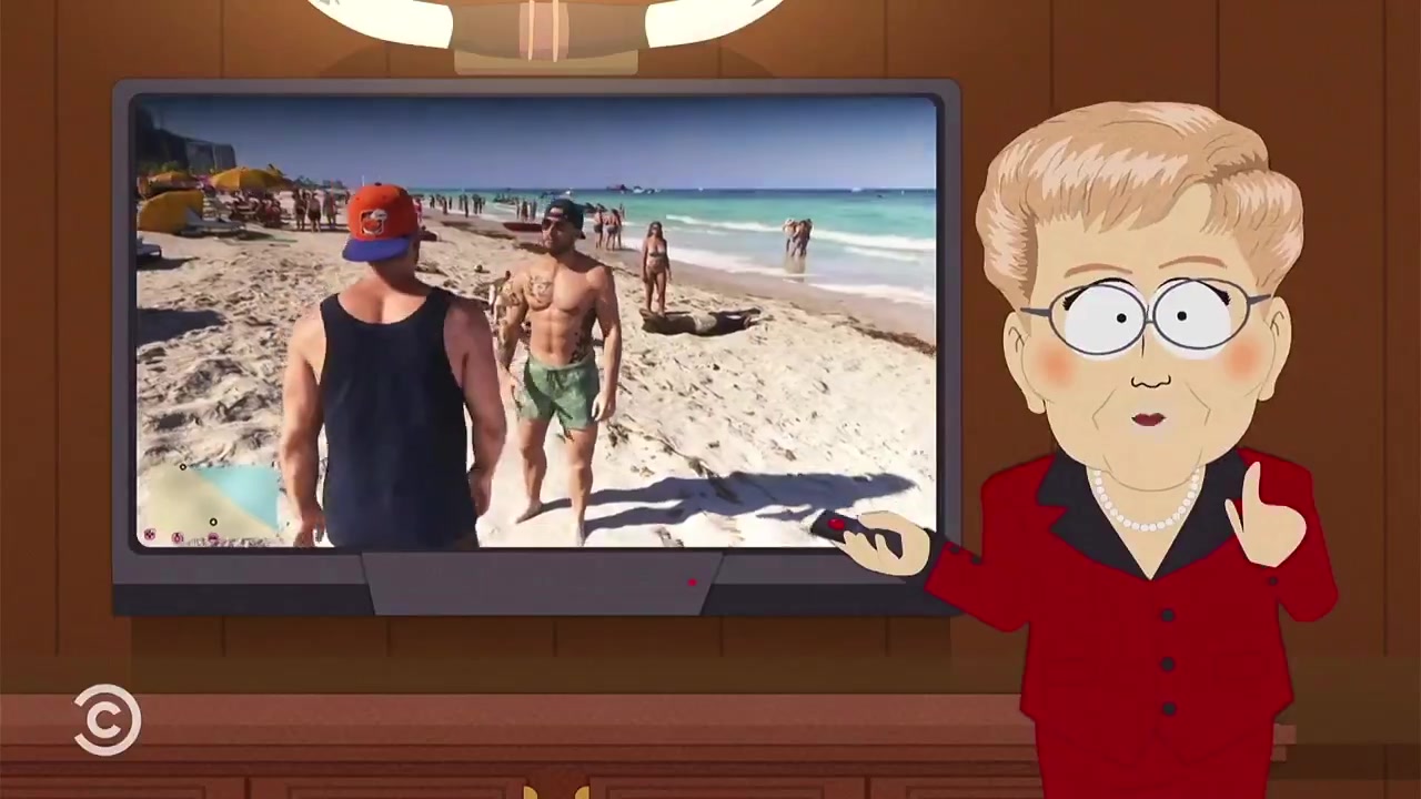Gta 6 South Park Jason Se Acerca A Un Npc En La Playa Antes De La Pelea En El Gameplay De Gta Vi