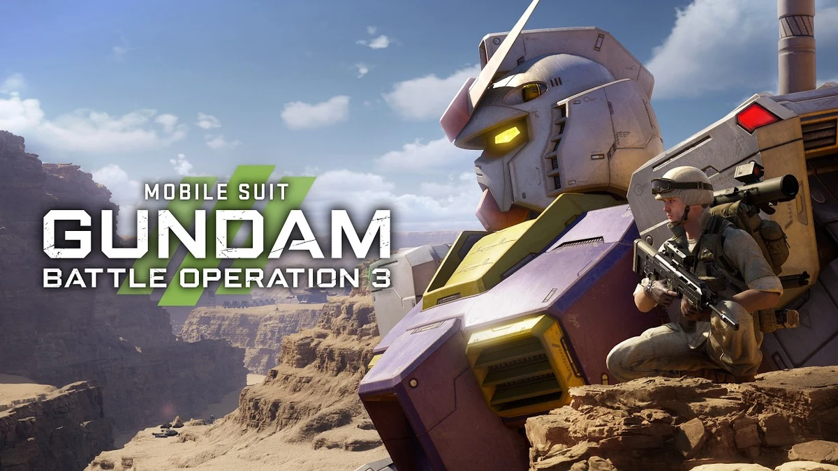 Gundam Battle Operation 3, Arte Oficial Con El Rx-78-2 Y Un Soldado De Infantería