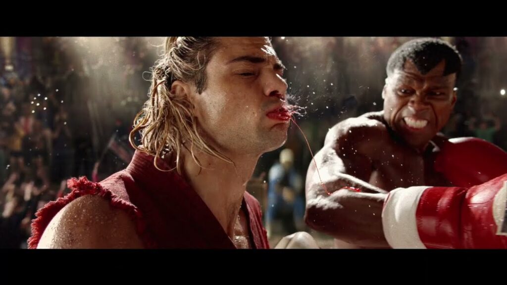 Ken Recibe Un Golpe De Balrog En Una Escena De La Película De Street Fighter