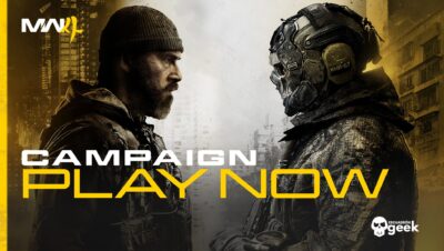 Modern Warfare 4 Campaña: Dos Soldados Frente A Frente Sobre Un Fondo Amarillo De Ciudad