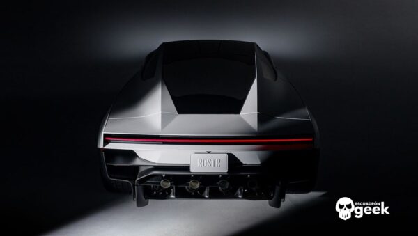 Nuevo Tesla Roadster Visto Desde Atrás Con Sus Propulsores De Gas Frío