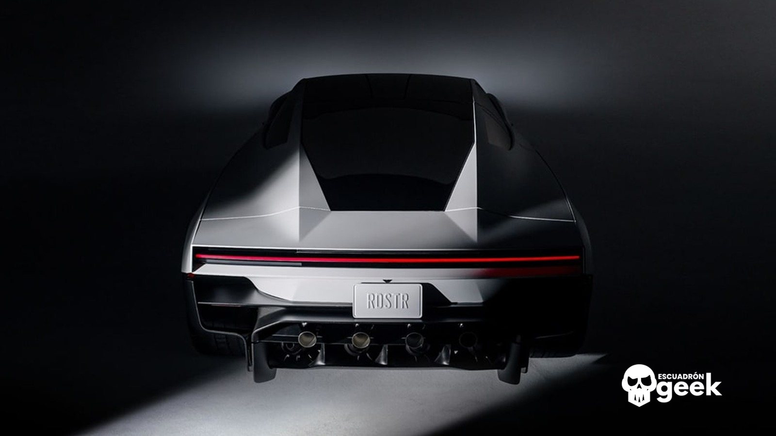 Nuevo Tesla Roadster Visto Desde Atrás Con Sus Propulsores De Gas Frío