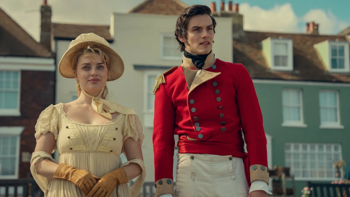 Orgullo Y Prejuicio Una Escena De La Serie Orgullo Y Prejuicio De Netflix Con Un Oficial De Casaca Roja