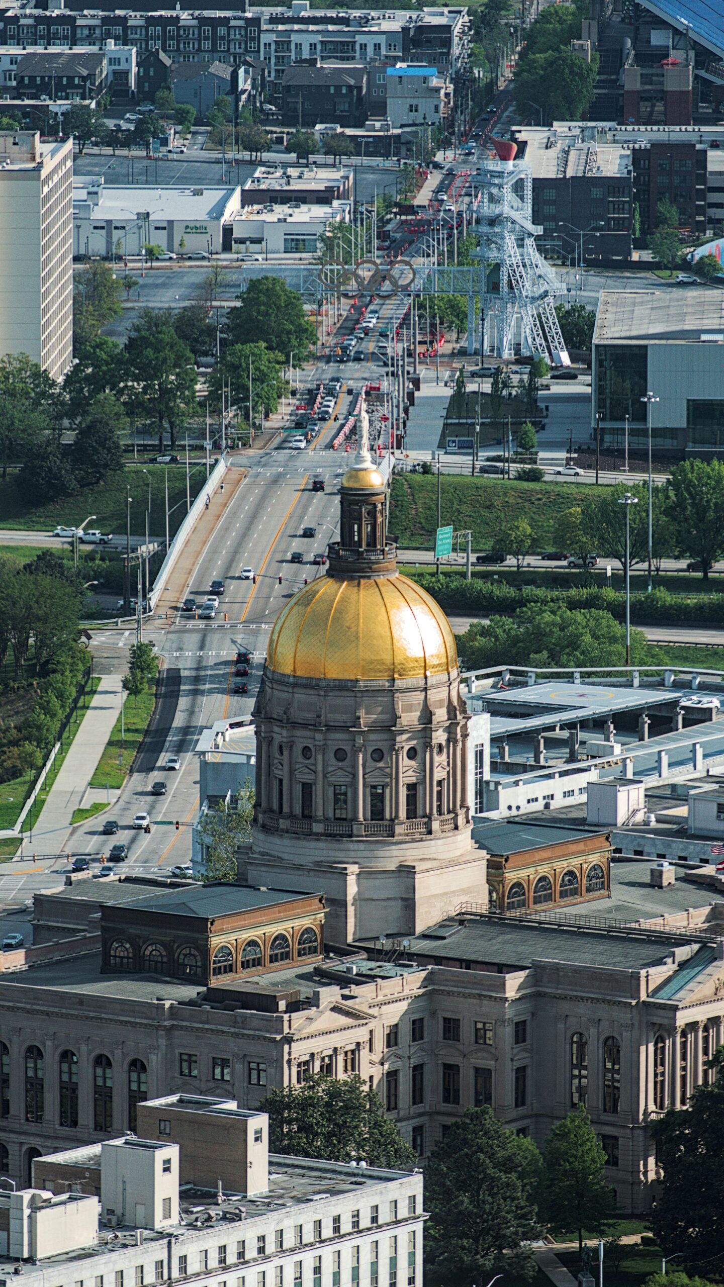 Vista Aérea Del Capitolio Del Estado De Georgia En El Centro De Atlanta