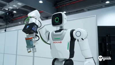 Robots humanoides: un humanoide de ROKAE en la fábrica de Schaeffler en Taicang, China