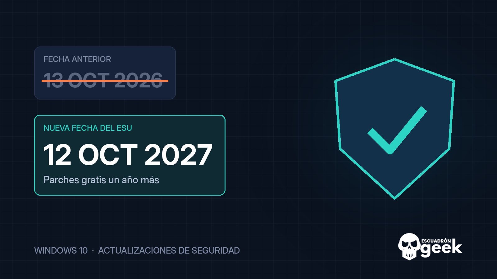 Esu De Windows 10: La Fecha Pasa Del 13 De Octubre De 2026 Al 12 De Octubre De 2027
